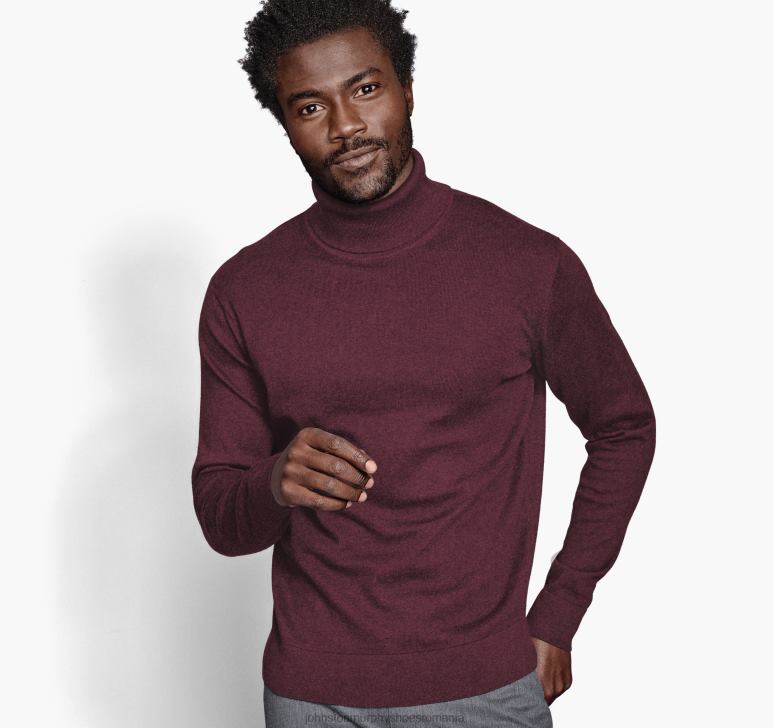 Burgundia 6FF4F750 unisex Johnston  Murphy pulover cu guler rotit îmbrăcăminte