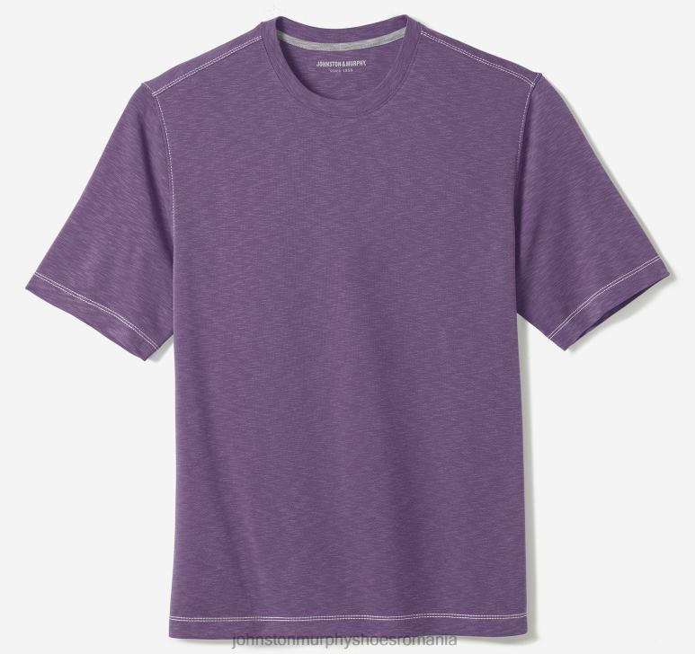 Violet 6FF4F557 bărbați Johnston  Murphy tricou vintage cu decolteu slub îmbrăcăminte