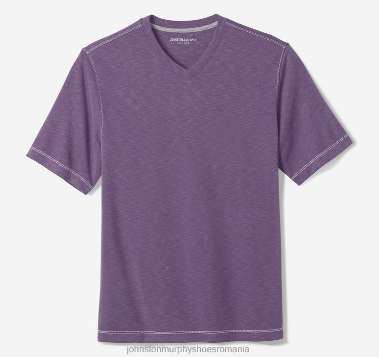 Violet 6FF4F714 bărbați Johnston  Murphy tricou vintage cu decolteu în V îmbrăcăminte