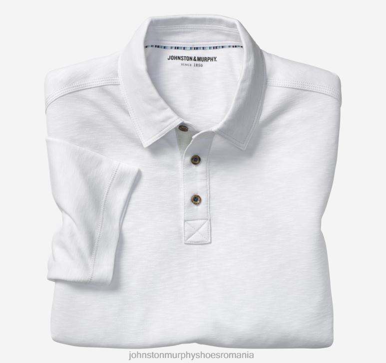 alb 6FF4F408 bărbați Johnston  Murphy polo vintage slub îmbrăcăminte
