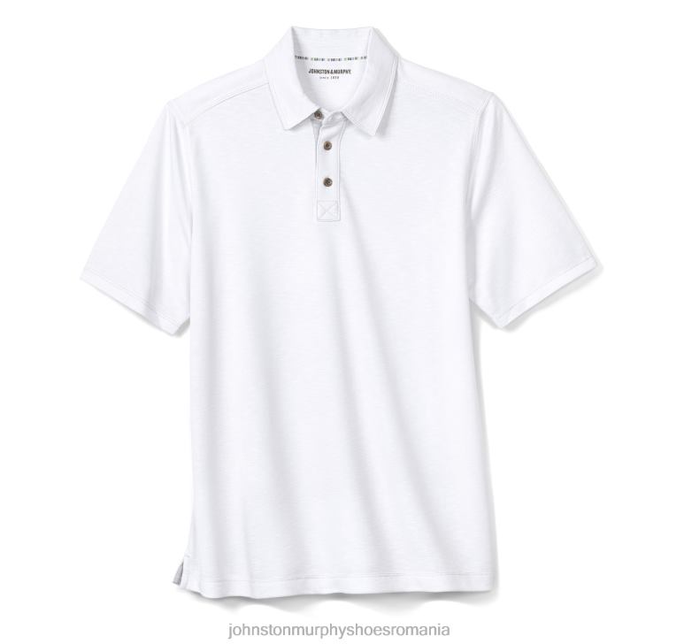 alb 6FF4F408 bărbați Johnston  Murphy polo vintage slub îmbrăcăminte