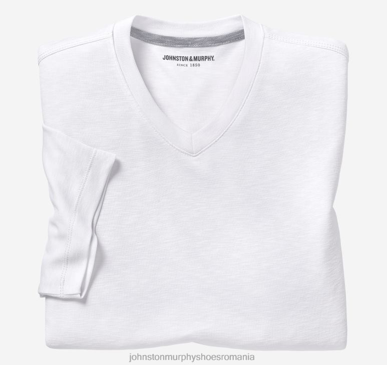 alb 6FF4F712 bărbați Johnston  Murphy tricou vintage cu decolteu în V îmbrăcăminte