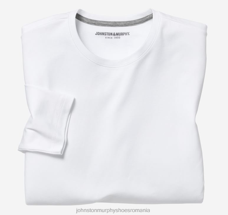 alb 6FF4F776 bărbați Johnston  Murphy tricou esențial cu mânecă lungă îmbrăcăminte