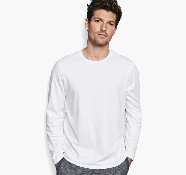 alb 6FF4F776 bărbați Johnston  Murphy tricou esențial cu mânecă lungă îmbrăcăminte