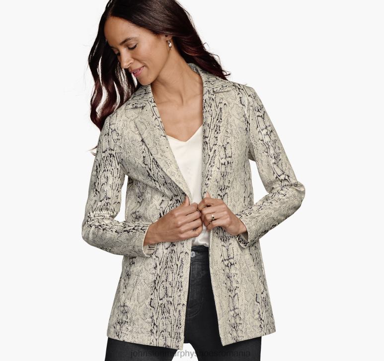 alb/multi 6FF4F1288 femei Johnston  Murphy blazer din piele de șarpe artificială îmbrăcăminte