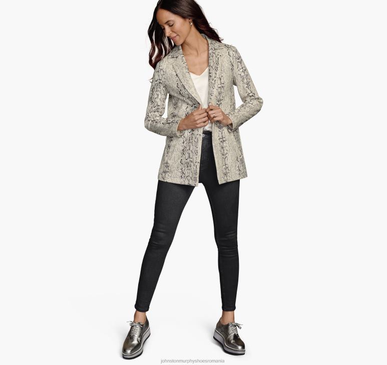 alb/multi 6FF4F1288 femei Johnston  Murphy blazer din piele de șarpe artificială îmbrăcăminte