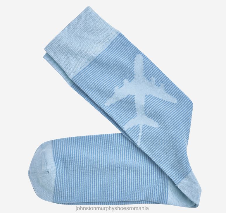 albastru deschis 6FF4F1175 bărbați Johnston  Murphy șosete cu dungi de avion accesorii