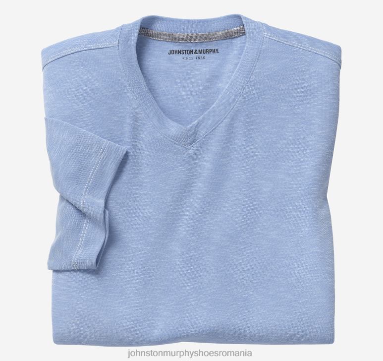 albastru deschis 6FF4F652 bărbați Johnston  Murphy tricou vintage cu decolteu în V îmbrăcăminte