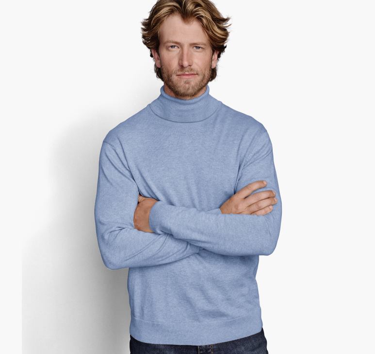 albastru deschis 6FF4F818 unisex Johnston  Murphy pulover cu guler rotit îmbrăcăminte