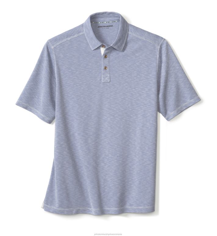 albastru prăfuit 6FF4F441 bărbați Johnston  Murphy polo vintage slub îmbrăcăminte