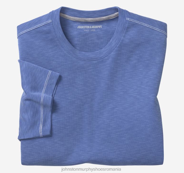 albastru regal 6FF4F575 bărbați Johnston  Murphy tricou vintage cu decolteu slub îmbrăcăminte