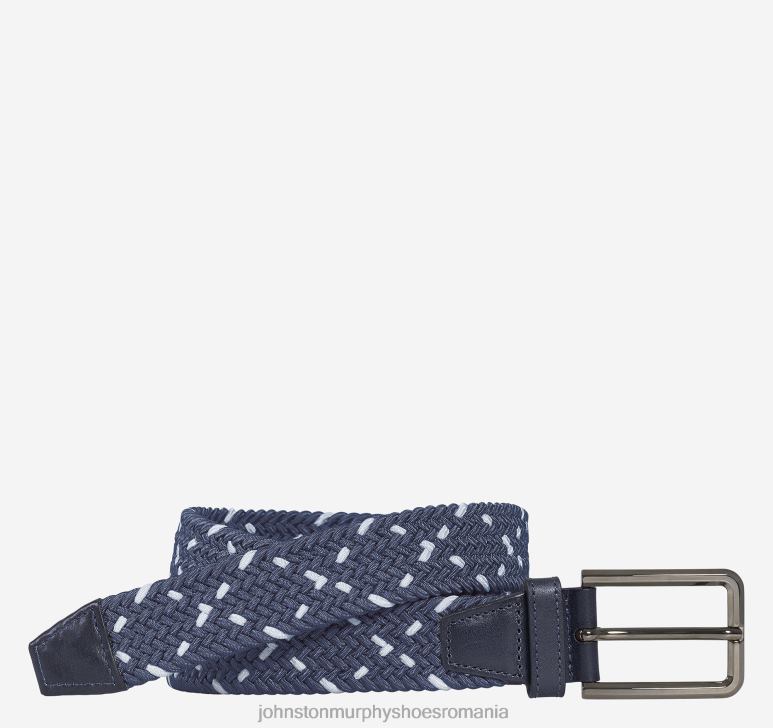 bleumarin/alb 6FF4F1139 bărbați Johnston  Murphy curea țesătă din tricot stretch accesorii