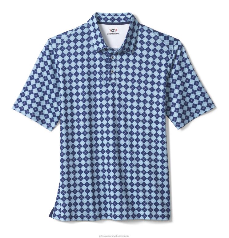 bleumarin/albastru argyle 6FF4F699 bărbați Johnston  Murphy polo de performanță cu imprimare xc4 îmbrăcăminte