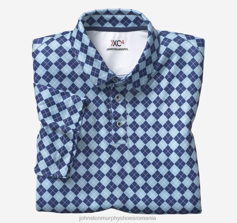 bleumarin/albastru argyle 6FF4F699 bărbați Johnston  Murphy polo de performanță cu imprimare xc4 îmbrăcăminte