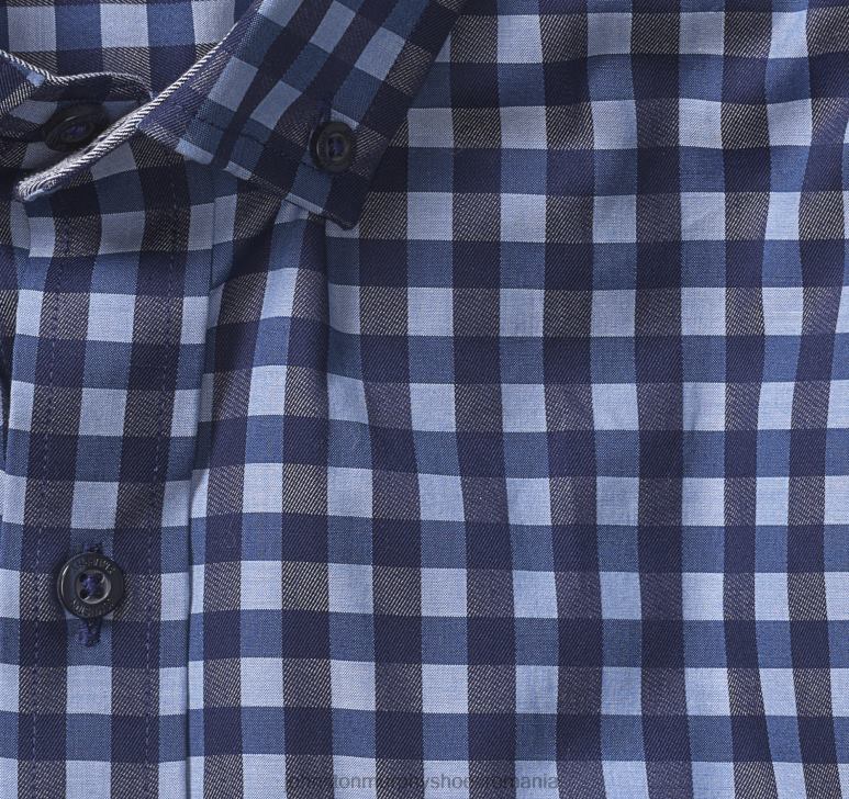 bleumarin/albastru vichy twill închis 6FF4F731 bărbați Johnston  Murphy cămașă din bumbac premium cu guler cu nasturi îmbrăcăminte