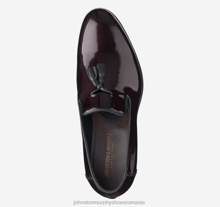 brevet texturat italian burgundy 6FF4F366 bărbați Johnston  Murphy highland ciucuri slip-on pantofi