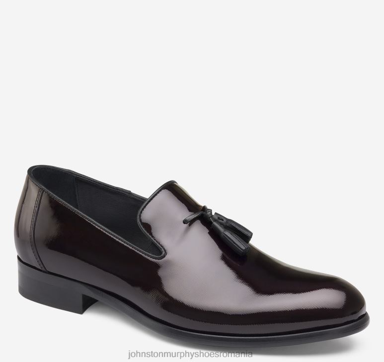 brevet texturat italian burgundy 6FF4F366 bărbați Johnston  Murphy highland ciucuri slip-on pantofi