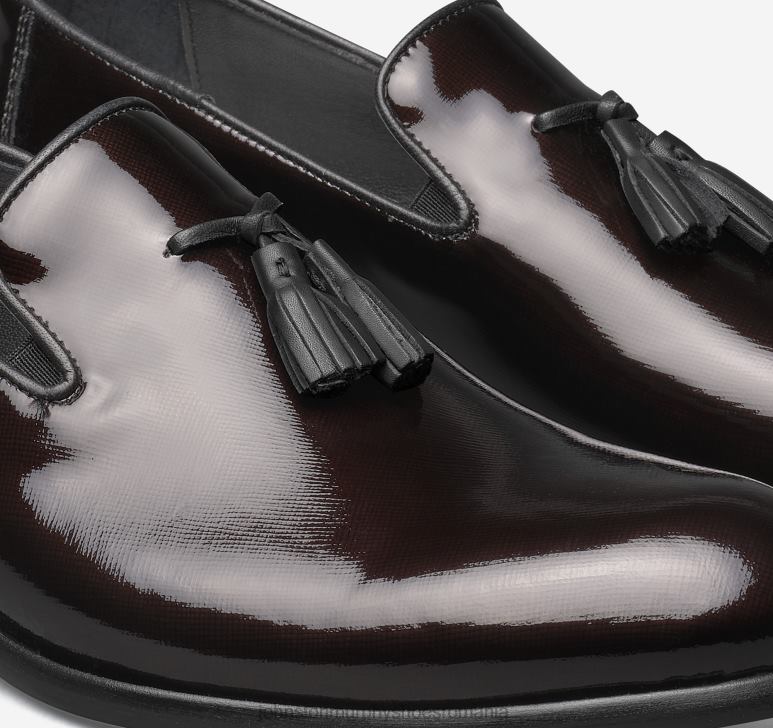 brevet texturat italian burgundy 6FF4F366 bărbați Johnston  Murphy highland ciucuri slip-on pantofi