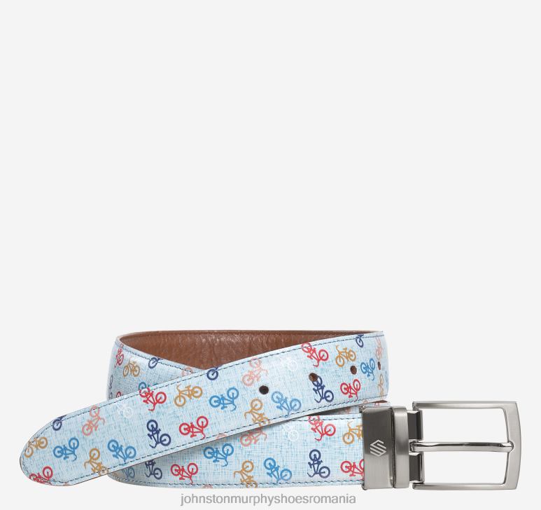bronz/biciclete 6FF4F981 bărbați Johnston  Murphy centura reversibila din piele imprimata accesorii