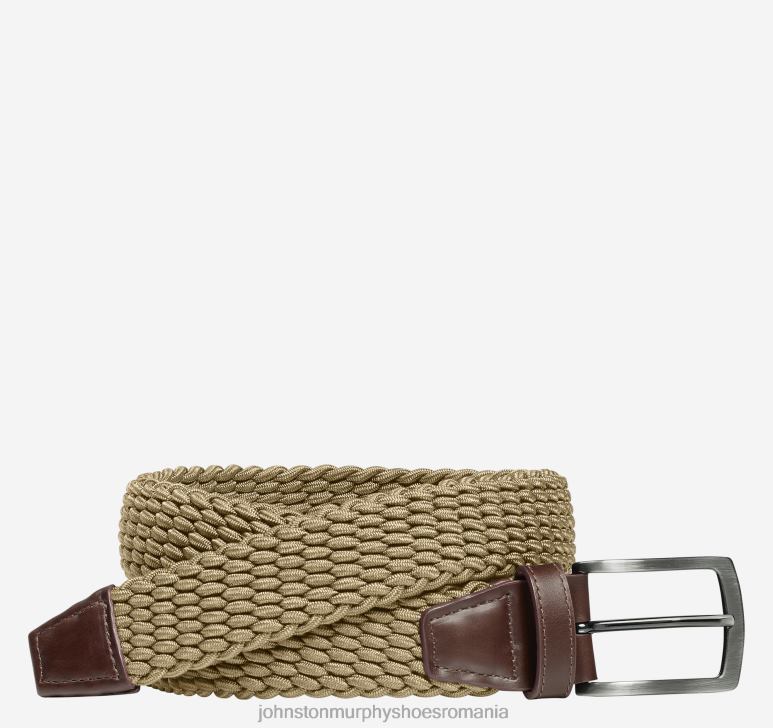 bronzat 6FF4F1145 bărbați Johnston  Murphy curea țesătă din tricot stretch accesorii