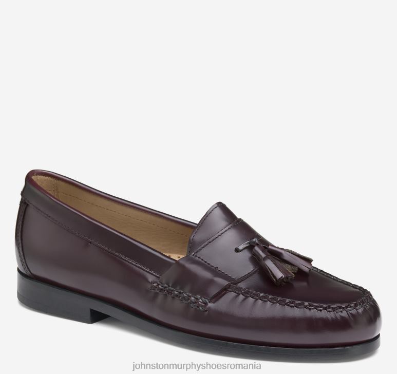 burgundy bob plin 6FF4F189 bărbați Johnston  Murphy Hayes ciucuri pantofi