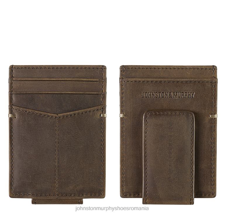 cafea integrală unsă cu ulei 6FF4F1056 bărbați Johnston  Murphy portofel din buzunar frontal/clemă pentru bani accesorii