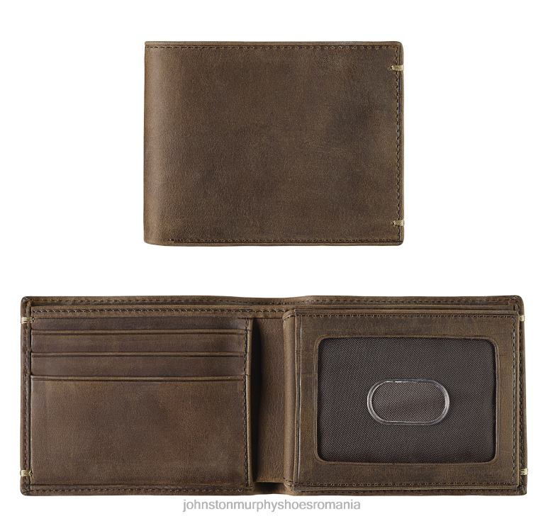 cafea integrală unsă cu ulei 6FF4F1106 bărbați Johnston  Murphy portofel flip bifold accesorii