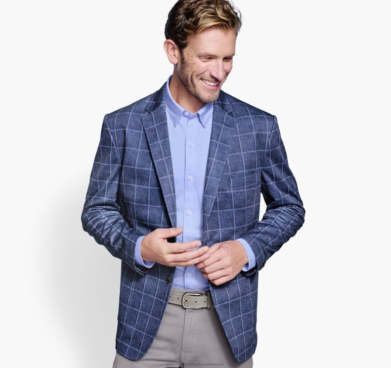 carouri albastre 6FF4F505 unisex Johnston  Murphy blazer în carouri xc flex îmbrăcăminte