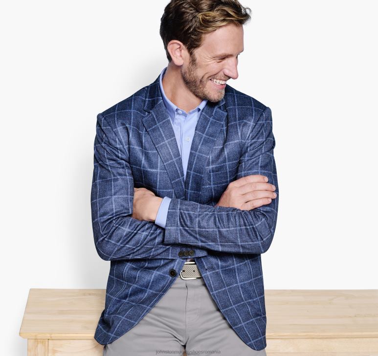 carouri albastre 6FF4F505 unisex Johnston  Murphy blazer în carouri xc flex îmbrăcăminte
