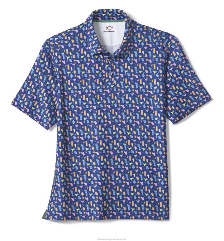 cocktail bleumarin 6FF4F571 bărbați Johnston  Murphy polo de performanță cu imprimare xc4 îmbrăcăminte
