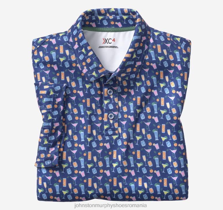 cocktail bleumarin 6FF4F571 bărbați Johnston  Murphy polo de performanță cu imprimare xc4 îmbrăcăminte