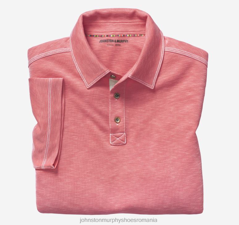 coral 6FF4F439 bărbați Johnston  Murphy polo vintage slub îmbrăcăminte