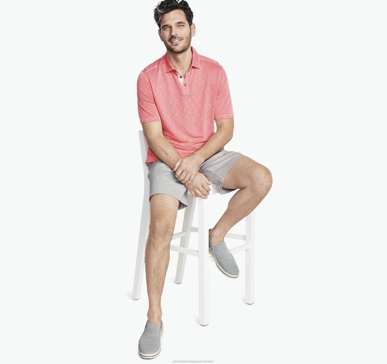 coral 6FF4F439 bărbați Johnston  Murphy polo vintage slub îmbrăcăminte