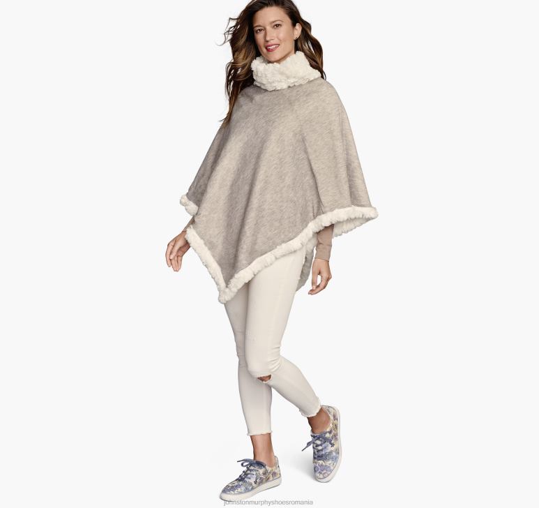 cremă 6FF4F1301 femei Johnston  Murphy poncho reversibil din blană artificială îmbrăcăminte