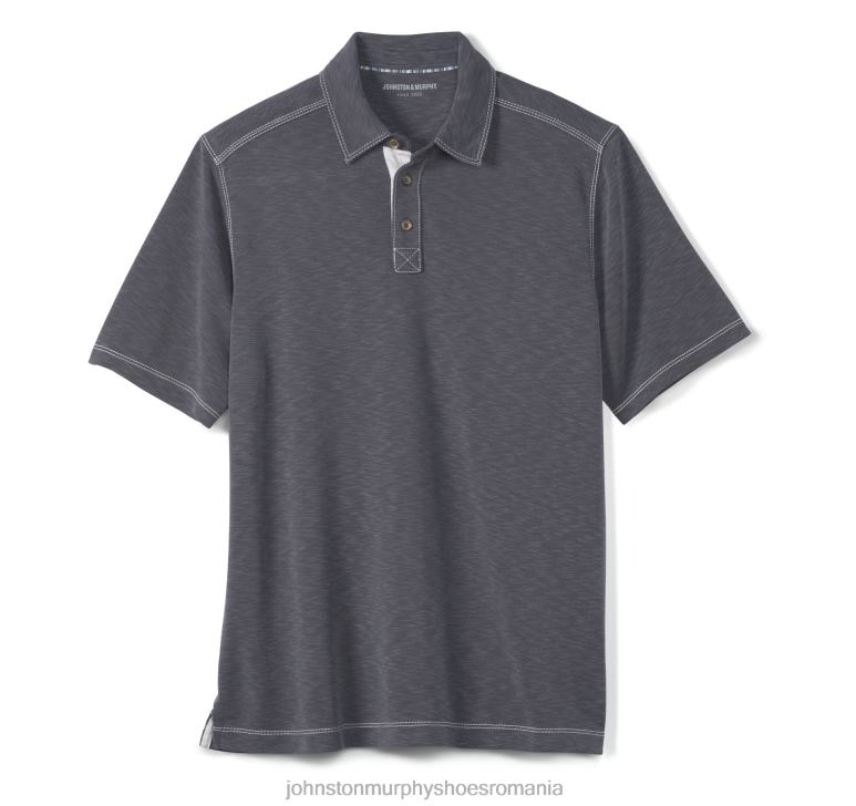cărbune 6FF4F414 bărbați Johnston  Murphy polo vintage slub îmbrăcăminte