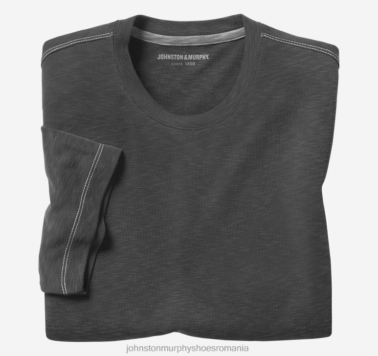 cărbune 6FF4F599 bărbați Johnston  Murphy tricou vintage cu decolteu slub îmbrăcăminte