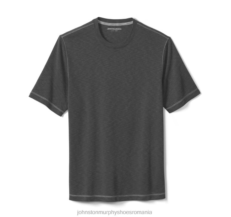 cărbune 6FF4F599 bărbați Johnston  Murphy tricou vintage cu decolteu slub îmbrăcăminte