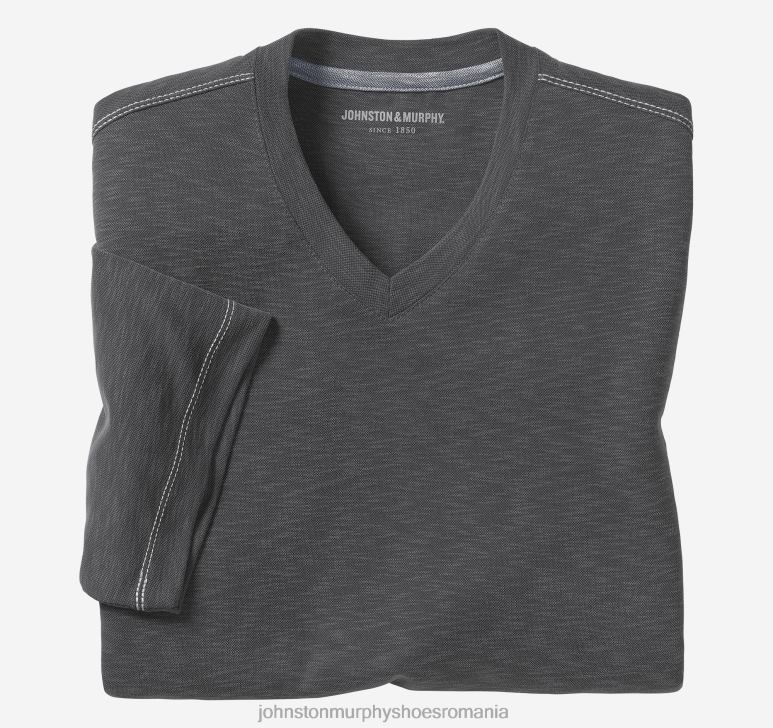 cărbune 6FF4F651 bărbați Johnston  Murphy tricou vintage cu decolteu în V îmbrăcăminte