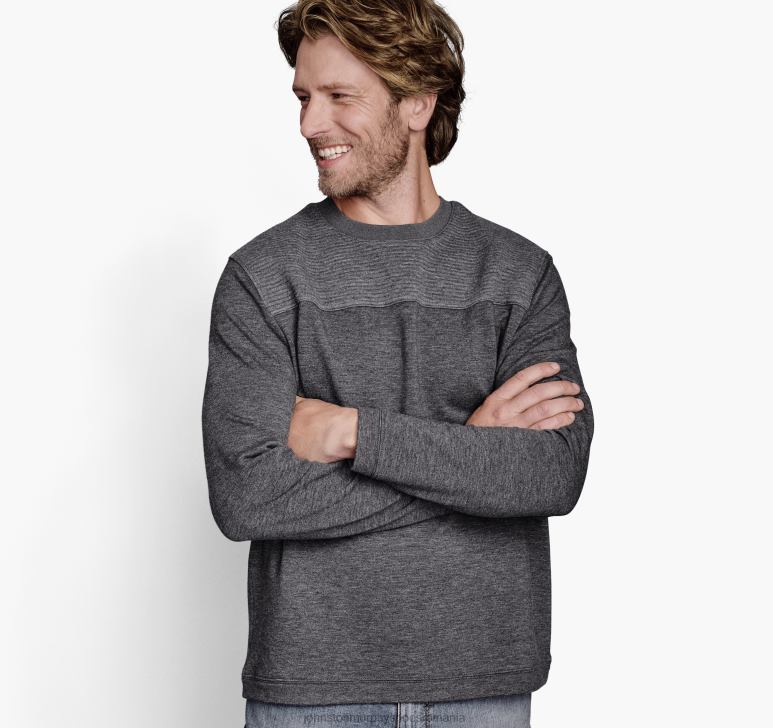 cărbune 6FF4F857 unisex Johnston  Murphy pulover pentru echipaj cu nervuri îmbrăcăminte