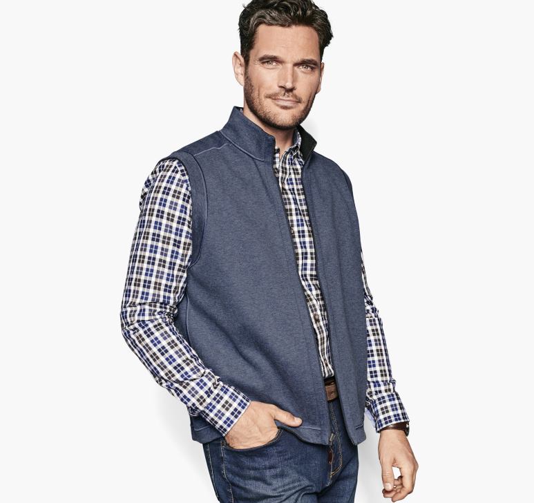cărbune/albastru 6FF4F695 bărbați Johnston  Murphy vestă solidă reversibilă îmbrăcăminte