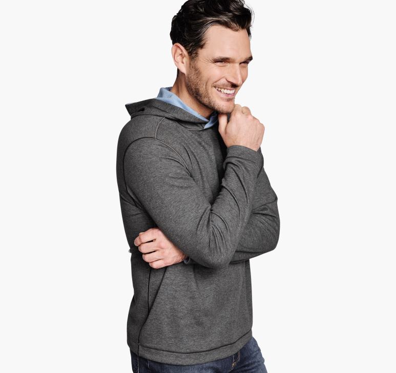 cărbune/albastru deschis 6FF4F601 bărbați Johnston  Murphy hanorac reversibil din tricot îmbrăcăminte