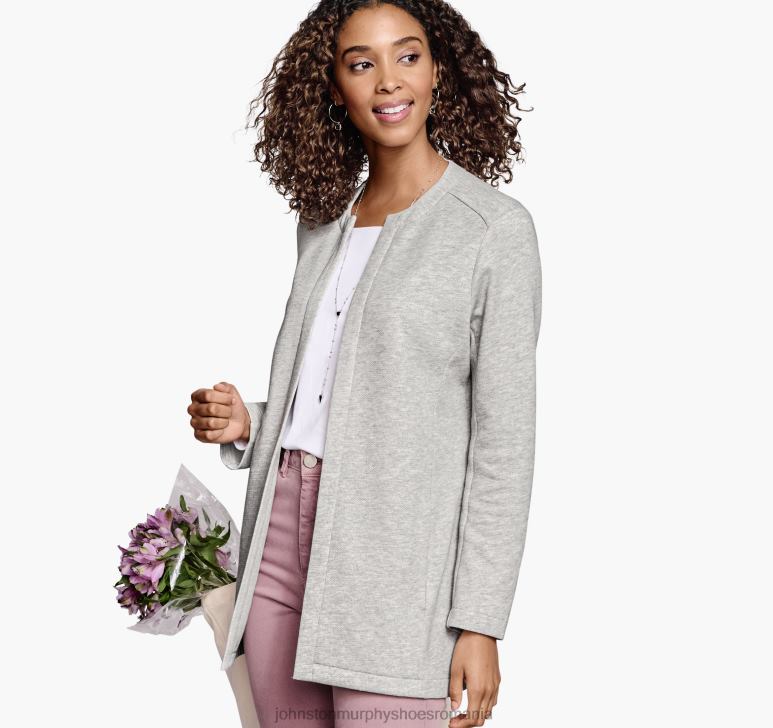 erica gri 6FF4F1299 femei Johnston  Murphy cardigan din tricot deschis în față îmbrăcăminte