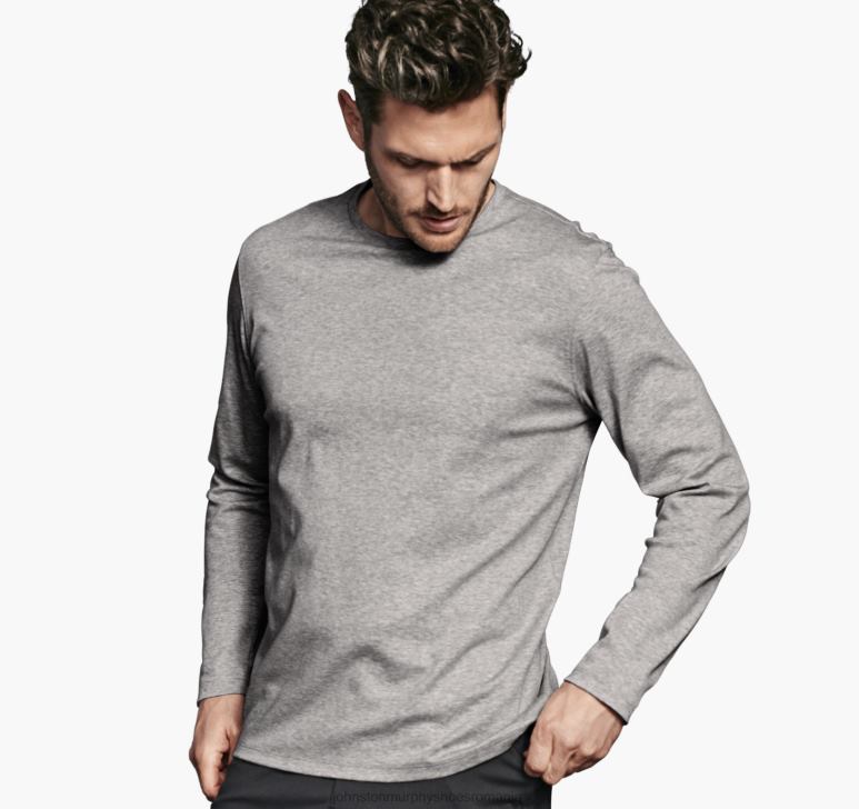 erica gri 6FF4F686 bărbați Johnston  Murphy tricou esențial cu mânecă lungă îmbrăcăminte