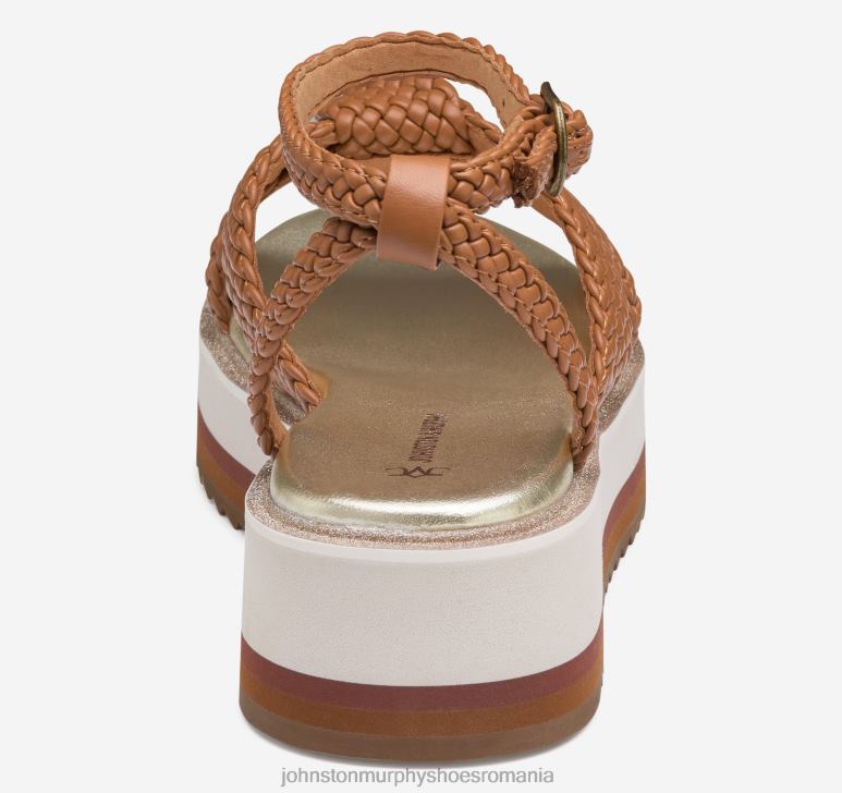 fața din piele artificială cognac 6FF4F1233 femei Johnston  Murphy sandală țesută grație pantofi