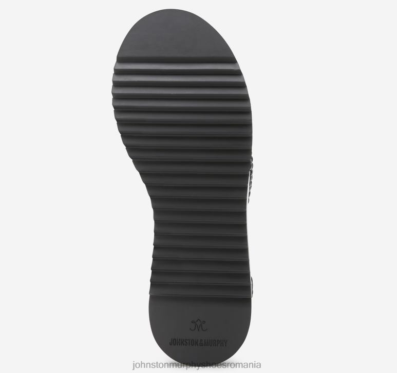 fața din piele artificială neagră 6FF4F1242 femei Johnston  Murphy sandală țesută grație pantofi