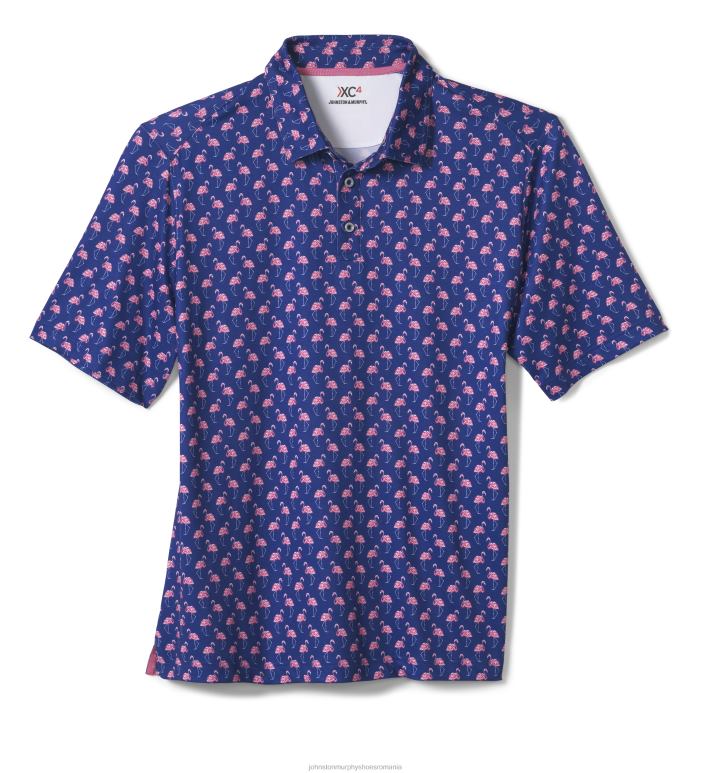 flamingo bleumarin 6FF4F572 bărbați Johnston  Murphy polo de performanță cu imprimare xc4 îmbrăcăminte