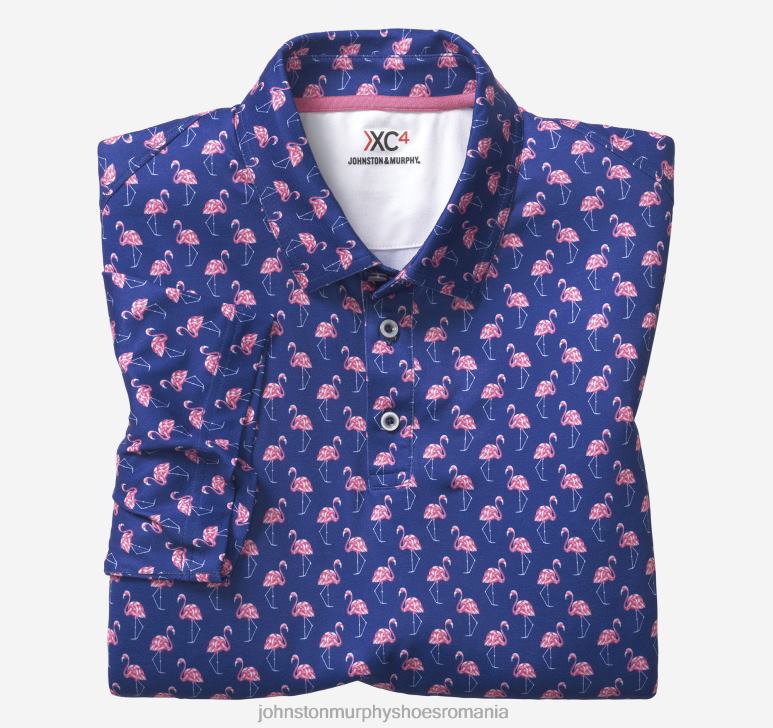 flamingo bleumarin 6FF4F572 bărbați Johnston  Murphy polo de performanță cu imprimare xc4 îmbrăcăminte