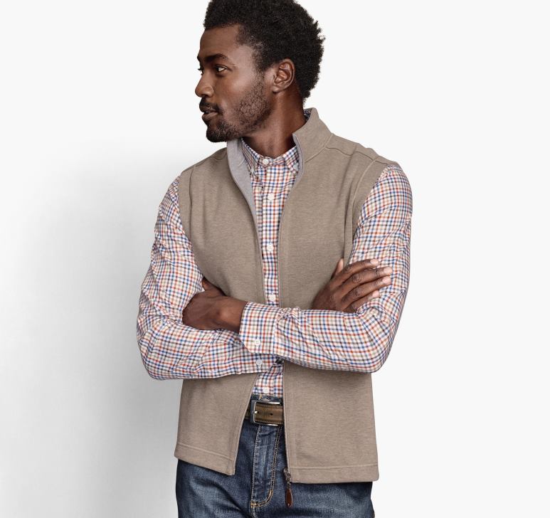 fulgi de ovaz/gri deschis 6FF4F795 bărbați Johnston  Murphy vestă solidă reversibilă îmbrăcăminte