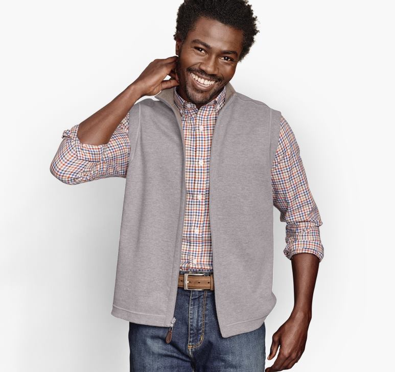 fulgi de ovaz/gri deschis 6FF4F795 bărbați Johnston  Murphy vestă solidă reversibilă îmbrăcăminte