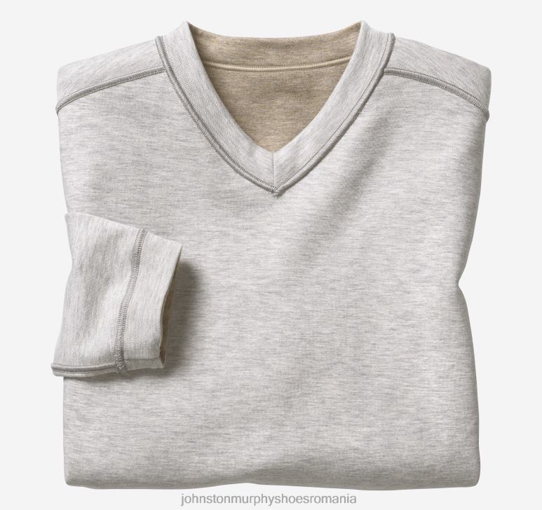 fulgi de ovaz/gri deschis 6FF4F799 bărbați Johnston  Murphy decolteu în V cu mâneci lungi reversibile îmbrăcăminte